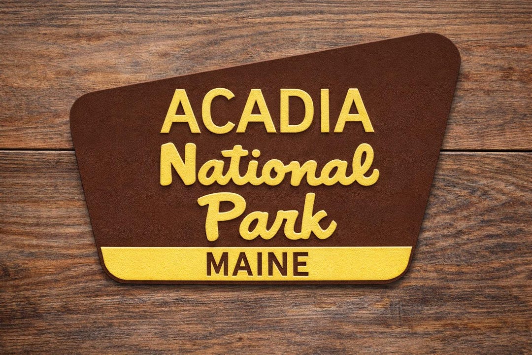 Acadia National Park Maine Sign Hike Trail Camp Outdoors Travel - Etsy
