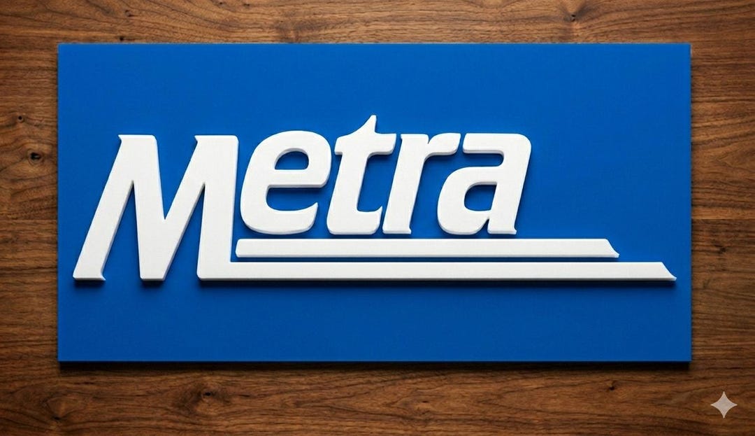 Chicago Metra Train Sign Rail Commuter Passenger Railroad Amtrak Subway ...