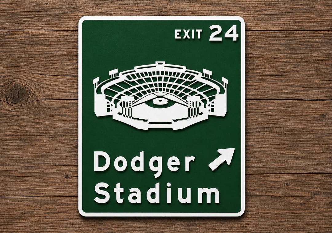 Dodger Stadium Los Angeles California Road Sign Exit 24 Street Highway ...