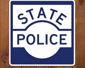 State Police Department Road Sign Cop Sheriff Deputy Freeway Interstate Highway