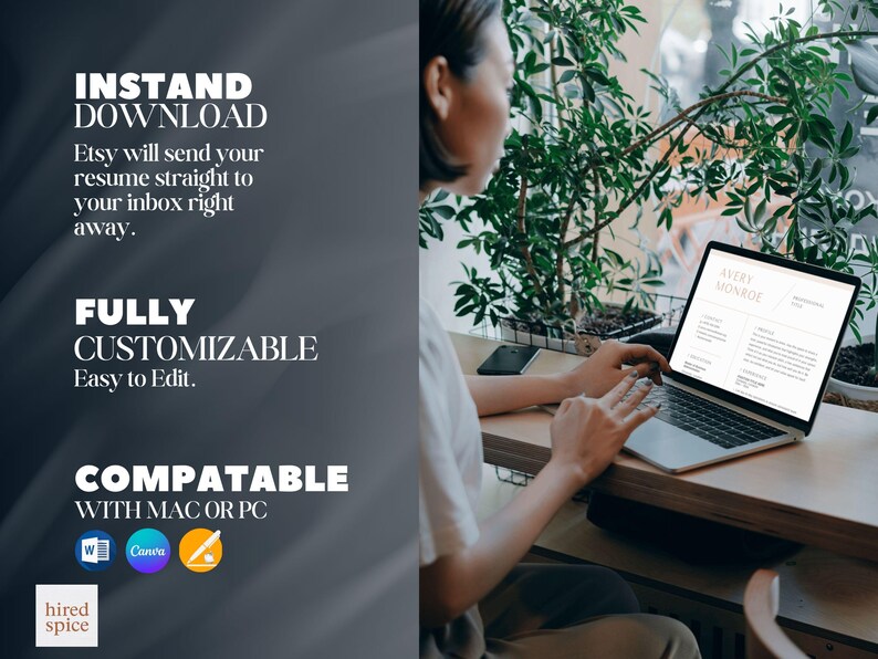 Oxford Indigo Minimalist Resume Template CV for Microsoft Word, Apple