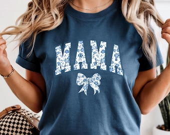 Comfort Colors® Mama Shirt, Toile Floral Mama Shirt, Pregnancy Announcement Boy, Mom Life Shirt, Cute New Mom Mothers Day Gift