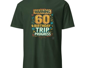Warnung 60. Geburtstag Reise in Fortschritt T-Shirt, lustiges 60. Geburtstag Geschenk, Urlaubsparty Grafik T-Shirt