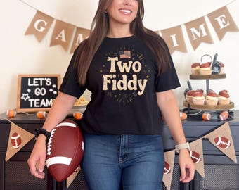 Zwei Fiddy T-Shirt, lustiges Meme Humor Geschenk, Viral Zitat Grafik-T-Shirt