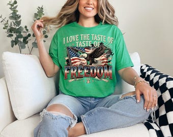 Ich liebe den Geschmack der Freiheit - passendes Fourth of Jul Paar T-Shirt