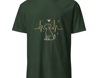 Niedliches Herzschlag Hunde-Liebhaber-T-Shirt, lustiges Hundemama-Vater Geschenk, Haustier-Liebhaber-Grafik-T-Shirt