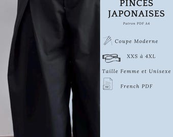 Japanese Barrel Pants PDF Pattern - Women's and Unisex Sizes - Pleated Pants - Modern Cut - XXS to 4XL - Japanese Cut - Printable A4 PDF - Balloon