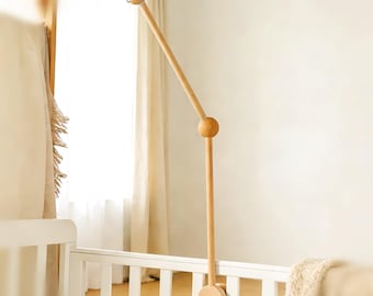 Support mobile personnalisé en bois pour lit de bébé nuage, support mobile pour lit de bébé universel, support mobile en bois pour lit de bébé en forme de nuage, cadeau de baby shower