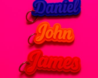 Custom 3D Printed Name Keychain – Personalized Key Ring