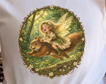 Woodland Fairy Squirrel Shirt | Magical Forest Sprite Tee | Cottagecore Fantasy Gift