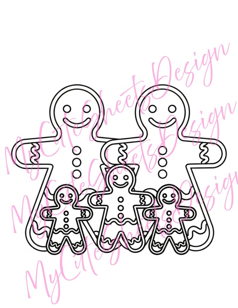 Gingerbread Family Coloring Pages Diverse Printable (PDF) Etsy