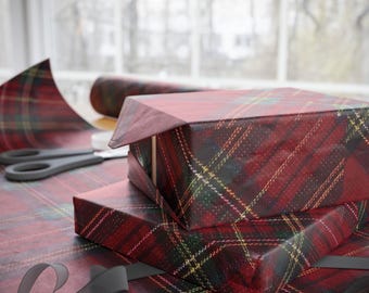plaid christmas Wrapping Paper | Holiday Scottish Plaid Gift Wrapping paper • plaid wrapping paper • holiday wrap • Christmas wrapping paper