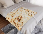 Burrito Tortilla Print Blanket | Food Pattern Cozy Throw β’ funny room decor β’ unisex room decor β’ good room decor β’ burrito blanket