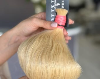 Baby Blond Wavy Human Hair Extensions – Luxury Double Drawn Bulk
