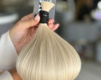 Ivory Blond Human Hair Extensions – Double Drawn Bulk