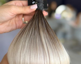 Blond Ombre Human Hair Extensions – Double Drawn Bulk #4.0/10.1