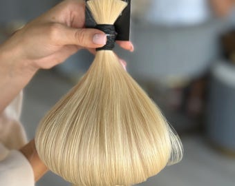 Blond Human Hair Extensions – #613 Double Drawn Bulk