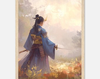 Japanese Aesthetic Wall Art, 立てば芍薬、座れば牡丹、歩く姿は百合の花 ‘Standing Like a Peony, Sitting Like a Rose, Walking Like a Lily’ | Samurai Elegance Decor