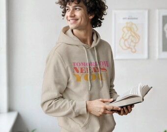 Tomorrow Needs You Workout Hoodie, Lightweight Performance Training Hoodie, Moisture Wicking Athletic Sportswear, Motivational Gym Hoodie