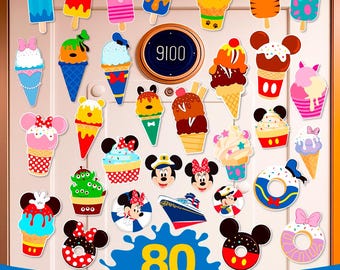 クルーズドア用アイスクリームマウスマグネット｜80種類のPNGデザイン（デジタルダウンロード）