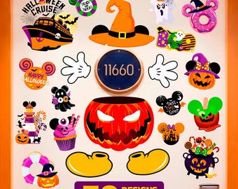 70 Cruise Door Decorations Halloween | Printable Cruise Door Magnets | Spooky Stateroom Decor Mix & Match | Digital Download