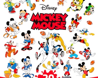 ミッキーマウス フットボール SVG バンドル | Cricut & Silhouette Designs (デジタルダウンロード)