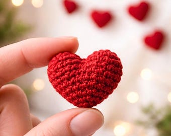 Amigurumi Crochet Pattern heart, small plush heart, Easy crochet pattern, Plush heart Pattern, amigurumi stuffed heart, PDF (US terms)