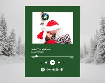 Spotify Gift Personal Photo Wall Art Printable Couples Christmas Music  Photo Print Spotify Canva Template Music Editable Digital Download