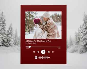 Spotify Gift Personal Photo Wall Art Printable Couples Christmas Music  Photo Print Spotify Canva Template Music Editable Digital Download