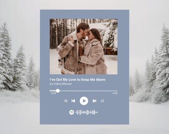 Custom Spotify Music Gift Personal Photo Wall Art Printable Couples Christmas Music Print Spotify Canva Template Editable Digital Download