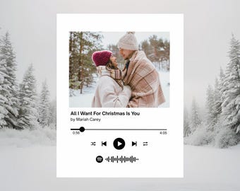 Spotify Gift Personal Photo Wall Art Printable Couples Christmas Music  Photo Print Spotify Canva Template Music Editable Digital Download