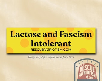 Laktose und Faschismus Intoleranter Autoaufkleber (11 "x 3 ")