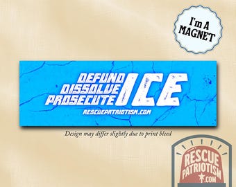 Defund ICE Bumper Magnet (10"x3")
