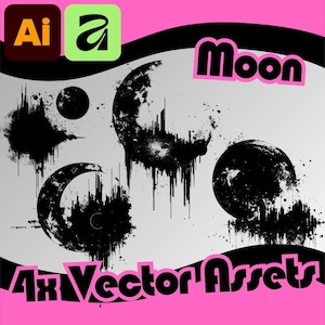 Pack SVG Lune, Éléments Célestes Y2K, Clipart Vectoriel, Art Digital, Téléchargement Instantané, Usage Commercial