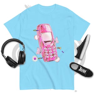 Frutiger Aero Eco Nokia 3310 T-Shirt Candy Pink - Dreamcore Vaporwave Aesthetic Unisex Tee - Early 2000s Webcore Cybercore Retro Clothing