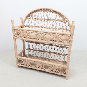 70s Rattan Shelf - Etsy