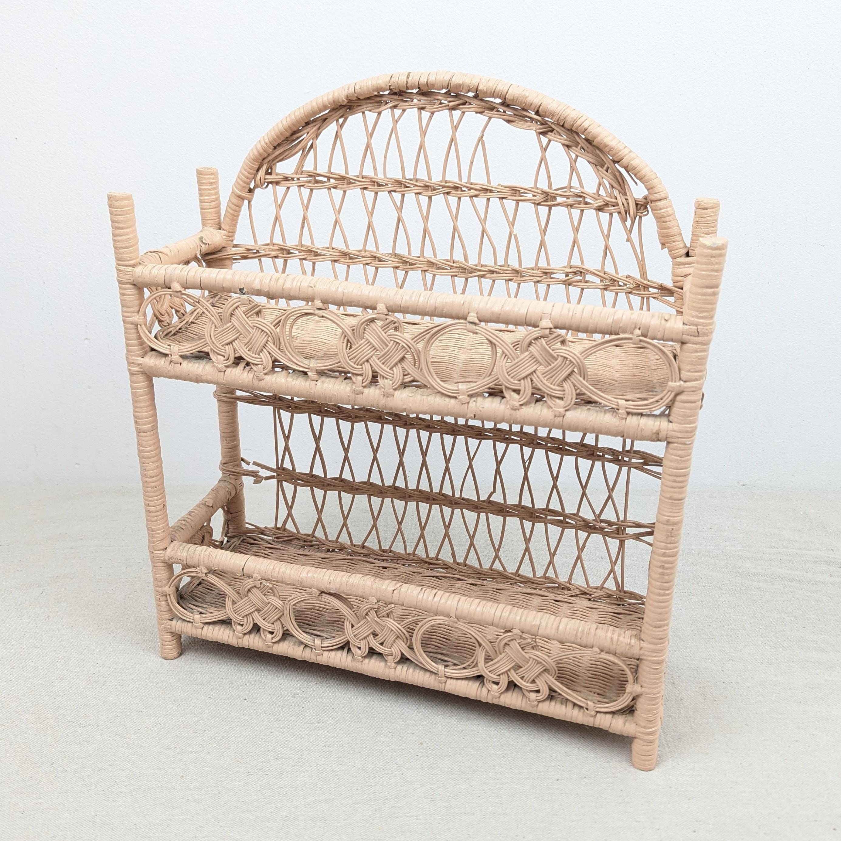 70s Rattan Shelf - Etsy