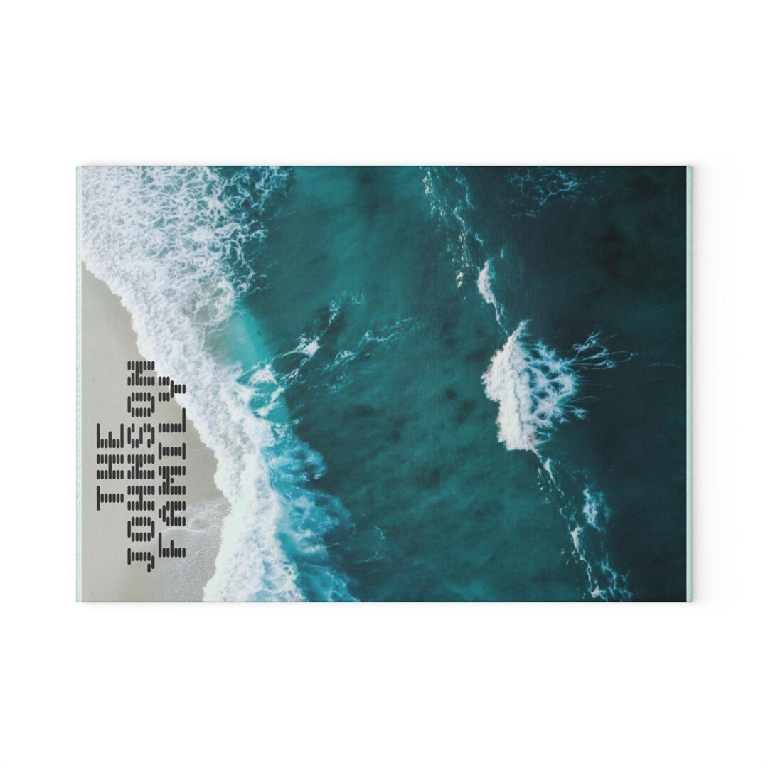 Personalized Ocean Waves the Johnson Family Beach Glass Cutting Board ...