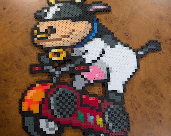Mario Kart World Cow Perler Sprite