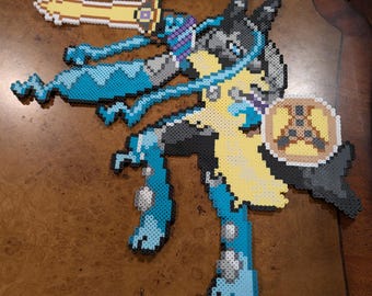 Mega Lucario Z with Aegislash Perler Sprite