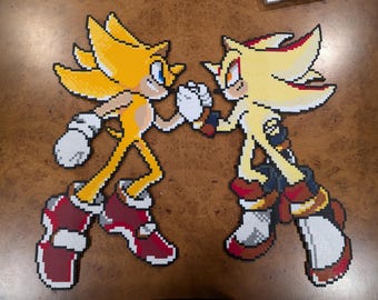 Sonic & Shadow Perler Sprite