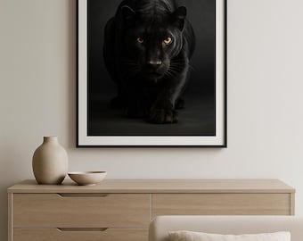 Black Panther Art Print • Suede Matte, Golden Eyes (8x12 Digital Download)