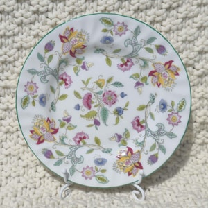 Minton Haddon Hall Tea Plate / Side Plate - Fine Bone China - green edge - 6.5"/16.5cm