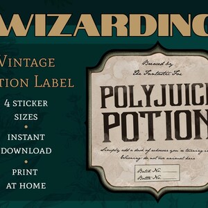 Polyjuice Potion, Printable Vintage Labels, Potions, Wizarding World ...