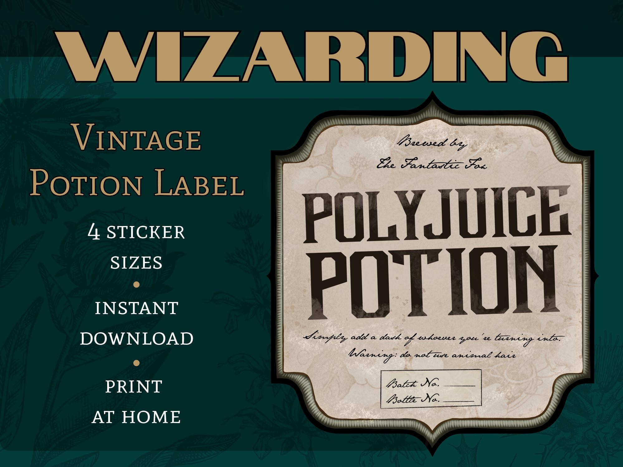 Polyjuice Potion, Printable Vintage Labels, Potions, Wizarding World, Halloween Craft, Apothecary, DIY Craft, Party Decoration, Decor - Etsy polyjuice-potion-printable-vintage-labels-potions-wizarding-world-halloween-craft-apothecary-diy-craft-party-decoration-decor-etsy