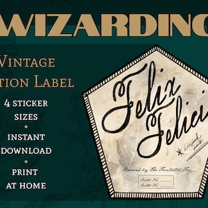 Felix Felicis Potion, Liquid Luck, Printable Vintage Labels, Potions ...