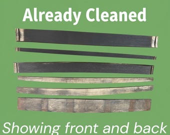 Reclaimed Oak Whiskey Barrel Staves • Rustic DIY Craft Wood, Set of 5