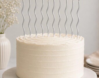 Silver Spiral Birthday Candles – Set of 6 Twisted Cake Decor