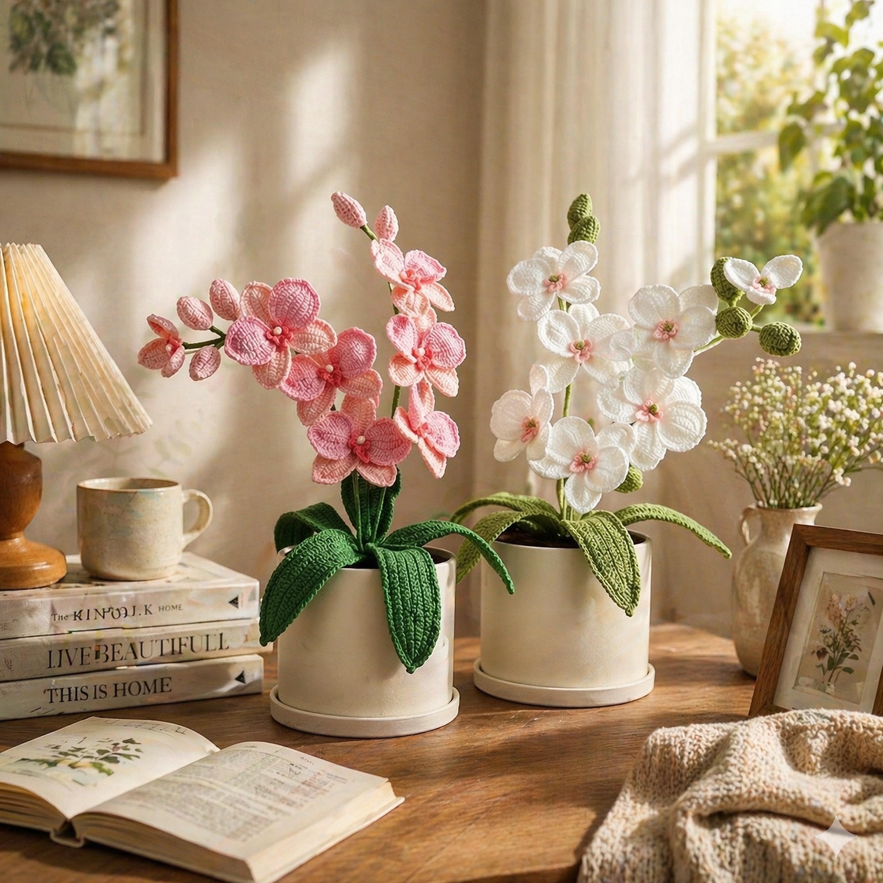 30 Orchid Crochet Patterns to Stitch Elegant Blooms for Home Decor and Gifts 29 Soft and Elegant Orchid Flower Pot Pattern