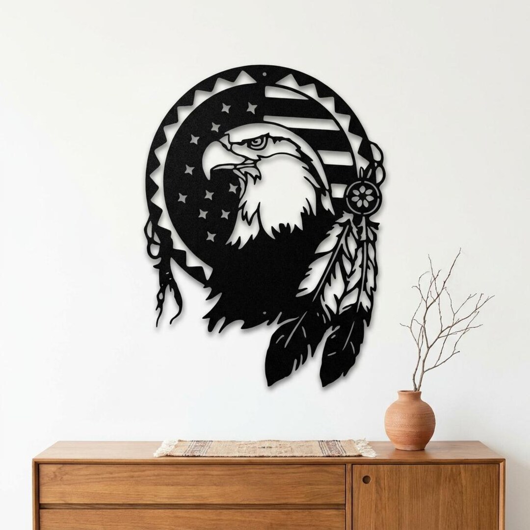 Bald Eagle Patriotic Native American Metal Art Wall Sign - Etsy